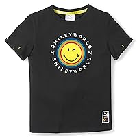PUMA Infant Boys SmileyWorld X Graphic Crew Neck Short Sleeve Athletic Tops Casual - Black