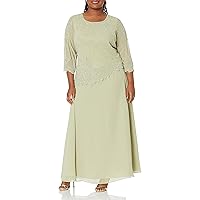 J Kara Plus Size Womens Sheer Sleeve Floral Beaded Long Dress