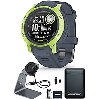Garmin Instinct 2 Surf Edition, Waterproof Rugged Outdoor Smartwatch with GPS, Mavericks | Heart Rate Monitor, Built-in Sports Apps, Up to 28 Day Battery Life with Signature Series Power Bundle