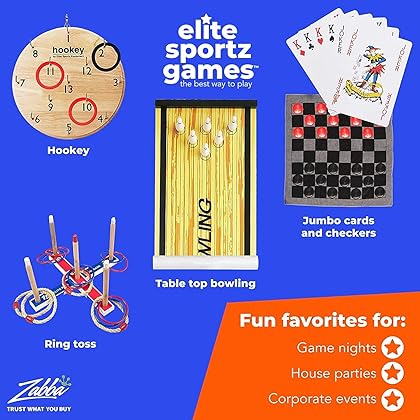 Elite Sportz Equipment Curling Game - Tabletop Games for Adults, Kids & Families - 4 Ft x 1 Ft Mat for Indoor Fun w/Bonus Travel Bag - Ages 6 & Up