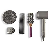 Casdon 73252 Dyson Supersonic Styling Set | Interactive Toy Hairdryer for Children Aged 3 Years & Up | Looks and Works Like The Real Thing, Grey