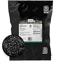 Organic Dried Elderberries, 1lb Bulk Bag, European Whole | Kosher & Non-GMO | Organic Elderberry Berries Dried, for Immune Support