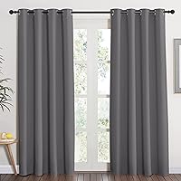 NICETOWN Grey Blackout Curtain 84 inches Long for Bedroom - Thermal Insulated Window Treatment with Grommet Room Darkening Thermal Insulated Panel for Living Room, W52 x L84, 1 Panel