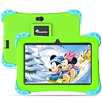 Kids Tablet Android 12 Toddler Tablet for Kids Learning Tablet with 2+32GB ROM, Dual Camera, WiFi, Bluetooth, Parental Control, Kid-Proof Case, YouTube Netflix Google Play Store (Green)