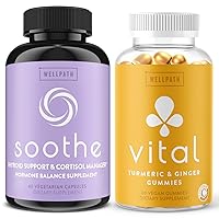 WellPath Soothe Thyroid Support for Women + Hormone Balance for Women and Vital Turmeric Gummies + Ginger - Joint Support Curcumin Supplement, 60Ct