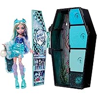 Monster High Skulltimate Secrets Fearidescent Series Doll & Accessories, Lagoona Blue, Dress-Up Locker & 19+ Surprises