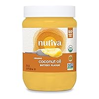 Organic Coconut Oil with Non-Dairy Butter Flavor, 29 Fl. Oz. USDA Organic, Non-GMO, Whole 30 Approved, Vegan & Gluten-Free, Plant-Based Replacement for Butter