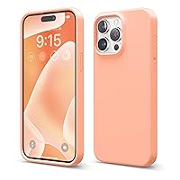 elago Compatible with iPhone 15 Pro Max Case, Liquid Silicone Case, Full Body Protective Cover, Shockproof, Slim Phone Case, Anti-Scratch Soft Microfiber Lining, 6.7 inch (Salmon)