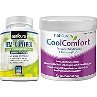 Bundle - Hem-Control Natural Hemorrhoid Supplement (180 Count) and CoolComfort Personal Cleansing Pads (100 Count) - All-Natural, Fast Acting Relief from Burning, Itching, Pain and Swelling