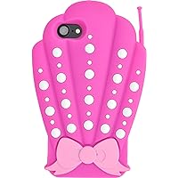 PLATA IP7-4032VP iPhone 7 / iPhone 8 / iPhone SE 2nd Generation Case, Mermaid Shell, Seashell, Silicone Case Cover, iPhone 7 8, Vivid Pink, Vivid Pink