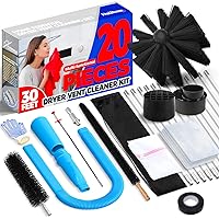 Holikme 30feet Dryer Vent Cleaner Kit Dryer Cleaning Tool Include Dryer Vent Brush, Omnidirectional Blue Dryer Lint Vacuum Attachment Dryer Lint Trap Brush, Vacuum & Dryer Adapters
