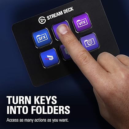 Elgato Stream Deck Mini – Compact Studio Controller, 6 macro keys, trigger actions in apps and software like OBS, Twitch, ​YouTube and more, works with Mac and PC