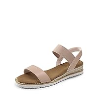 DREAM PAIRS Womens Espadrilles Ankle Stretch Elastic Strap Open Toe Wedges Flats Sandals