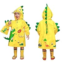 Kids Poncho Raincoats Waterproof Rain Jacket Hooded Toddler Boys Girls Suit Reusable Rainwear with Backpack Position