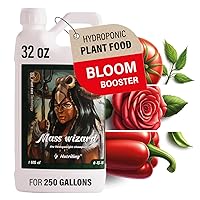 Bloom Booster Fertilizer - Hydroponic Plant Food for Big Bloom, Big Bud and Fruiting, High in Phosphorus and Potassium Fertilizers for soil, coco coir, hydroponics - Mass wizard 0-15-16 Nutriling 32OZ