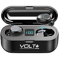 Wireless V5.3 Bluetooth Earbuds Compatible with CAT S62 Pro LED Display, Mic 8D Bass IPX4 Waterproof/Sweatproof (Black)