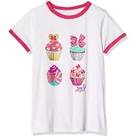 JoJo Siwa Girls' Big Cupcakes Short Sleeve Ringer Tee