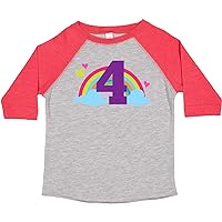 inktastic 4th Birthday Rainbow Toddler T-Shirt