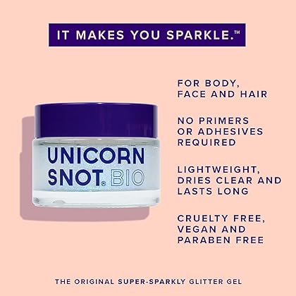 Unicorn Snot BIO Glitter Holographic Body Glitter Gel for Body, Face, Hair - Vegan & Cruelty Free - 1.7 oz (Galaxy)