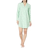 Amazon Essentials Women's Woven Flannel Notch Collar Nightgown (Available in Plus Size)