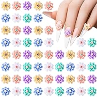 180PCS Colorful Flower Nail Art Charm, 3D Resin Flower Nail Decorations for Acrylic Nails, 0.43in Nail Jewelry, Nail Supplies, DIY Nail Accessories for Women, Girls -6 Colors