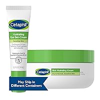 Cetaphil Night & Eye Hydration Set, Rich Hydrating Night Cream(1.7 oz) & Hydrating Eye Gel-Cream ( .5 oz) for Dry Sensitive Skin, for Under-Eye Dark Circles