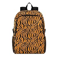 ALAZA Tiger Orange Stripe Repeated Seamless Black Jungle Safari Lightweight Packable Travel Hiking Backpack