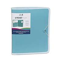 DocIt 8 Pocket Folder, Multi Pocket Folder Perfect for School, Office and Project Organization, Expanding Folder Holds 200 Letter Size Papers, Blue (00908-BL)