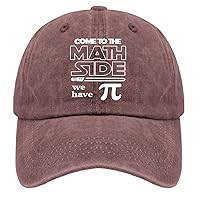Come to The Math Side We Have Pi hat Mens Vintage Cotton Washed Baseball Caps Adjustable Dad Hat
