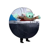 STAR WARS Adult Inflatable Grogu Costume - Inflatable Jumpsuit with Built-In Fan, Gloves, and Battery Box