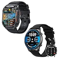 EIGIIS Military Smart Watches for Men 1.96” HD Big Screen Rugged Smart Watch + Smart Watches for Men 1.43” Big Screen AMOLED Always On Display Fitness Tracker