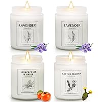Candles 4 Pack Candles for Home Scented Candles Gifts Set for Women 28oz Large Jar Soy Candles 240H Long Lasting Lavender Aromatherapy Candles Set for Valentine Thanksgiving Christmas