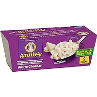 Annie's Macaroni and Cheese, White Cheddar and Organic Pasta, Microwavable Cups, 2 Ct, 4.02 oz