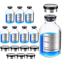 Empty Sterile Vial with Separately Butyl Rubber Stopper and Flip Top Closure,Removable,After Filling,Need to Seal by CrimperType 1 Borosilicate Glass Tubing,Individually Packed (30mL 8PCS)