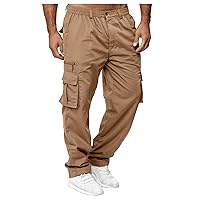 Cargo Jogger Pants for Men Plus Size Low Rise Elastic Waist Button Work Pants Loose Athletic Tactical Pants Trouser