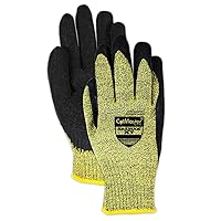 MAGID AX510010 CutMaster Aramax XT Gloves with Crinkle Latex Palm, Size 10, Yellow (One Dozen)