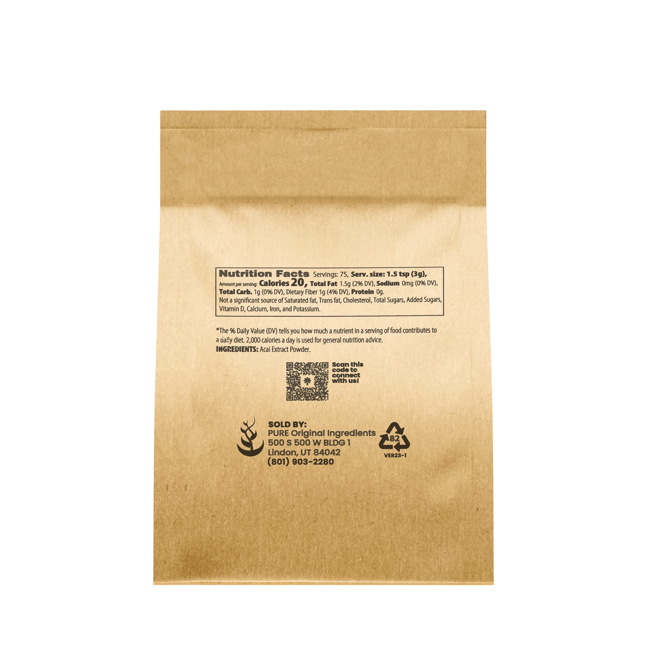 PURE ORIGINAL INGREDIENTS Acai, Goji Berry, Green Coffee Bean Powder Bundle, Fine Powders, Various Sizes, Herbal Supplements