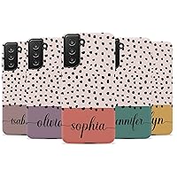 Personalized Custom Spots Polka Dots Pattern Name on Case, Designed ‎for Samsung Galaxy S24 Plus, S23 Ultra, S22, S21, S20, S10, S10e, S9, S8, Note 20, 10‎ Black