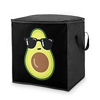 Avocado with Dark Glasses Storage Bags Breathable Clothes Storage Containers Closet Organizers with Handle