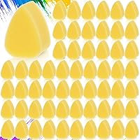 Yinkin 100 Pieces Yellow Face Paint Sponges Oval Petal Face Painting Sponges High Density Bulk Art Sponges for Kids Adult Art Work and Body Paint Makeup Supplies, 2.36 x 1.57 x 1.18 Inches