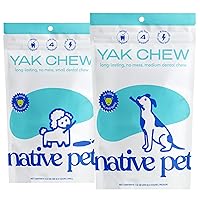 Native Pet Yak Chews for Dogs (5 Small Chews) & Yak Chews for Dogs (3 Medium Chews)
