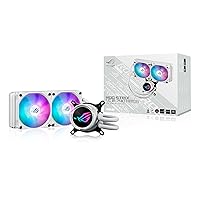 ROG Strix LC III 240 ARGB White Edition All-in-one CPU Liquid Cooler with 360° rotatable Water Block, Asetek’s New Gen7 v2 Pump, Premium ROG ARGB Fans, and 10+ Custom Aura Lighting Effects