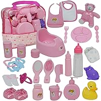 The New York Doll Collection Baby Doll Feeding & Caring Accessory Set in Zippered Carrying Case