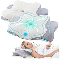 Cervical Pillow for Neck Pain Relief, 2 Pack Contour Memory Foam Pillows,Ergonomic Orthopedic Neck Support Pillow for Side,Back and Stomach Sleepers with Breathable Pillowcase
