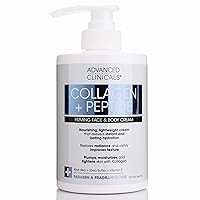 Collagen Lotion + Peptide Cream Dry Skin Rescue Face & Body Moisturizing Skin Care Cream To Lift, Firm, & Tighten, Anti Aging Skincare Moisturizer Hydrates Skin, Large 15 Fl Oz