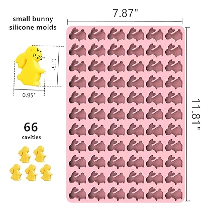 Tadonyny Small Bunny Silicone Molds for Candy Gummy Chocolate, Easter Molds, Rabbit Silicone Mold (bunny)