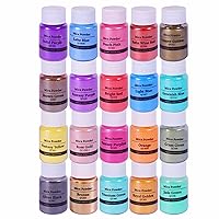 Mica Powder - 20 Colors 10g/0.35oz - Pearlescent Color Pigment - Epoxy Resin Pigment Powder for Slime, Nail Polish, Adhesive Pigments, Soap Making, Paint