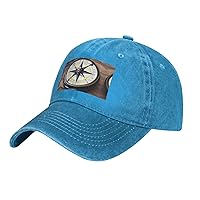 Sail Boat Nautical Compass Print Unisex Hats Personalized Baseball Cap Adjustable Outdoor Cap Trucker Baseball Hats