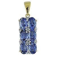 Tanzanite Natural Gemstone Oval Shape Pendant 925 Sterling Silver Party Jewelry | Yellow Gold Plated