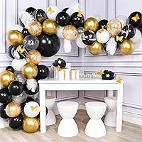 Gold Balloons Set, 50 pcs Gold Confetti Balloons, Metallic Gold Balloons, Party Balloons, Latex Balloons, Helium Balloons for Parties, Birthday Party Decorations, Gold Party Decorations (Color : Blac